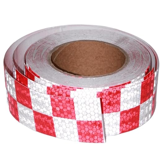 Reflective Tape Red White 2 inch Wide for Cars, Outdoor Waterproof High Visibility Safety Warning Adhesive Strips (66 feet)