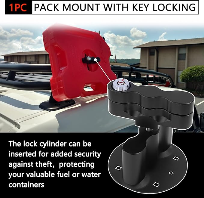 RX-LOX-PM Pack Mount Lock with Keys Fit for Rotopax Standard Gallon Fuel Pack, Water Container, Gas Can Mounts, Storage Box - with Same Keys Convenience and Avoidance of Loss (1 Pack)