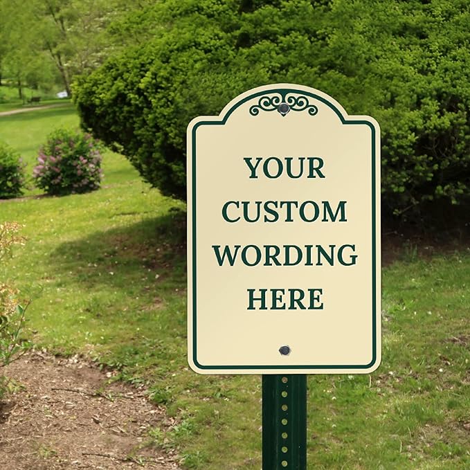 Custom Indoor/Outdoor Decorative Sign,Custom Personalized Green Border Sign, 12x18 Inches, ACM, Fade Resistant, Made in USA