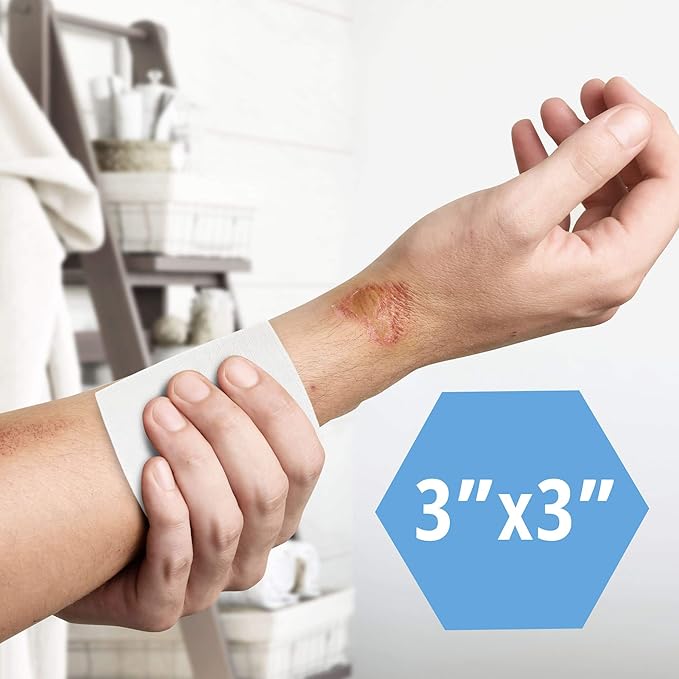 MED PRIDE 3x3 in Gauze Pads 200 Pack, Nonsterile, 4 Ply, Nonadherent Mesh Bandages, Absorbent Wound Care Dressing Sponges