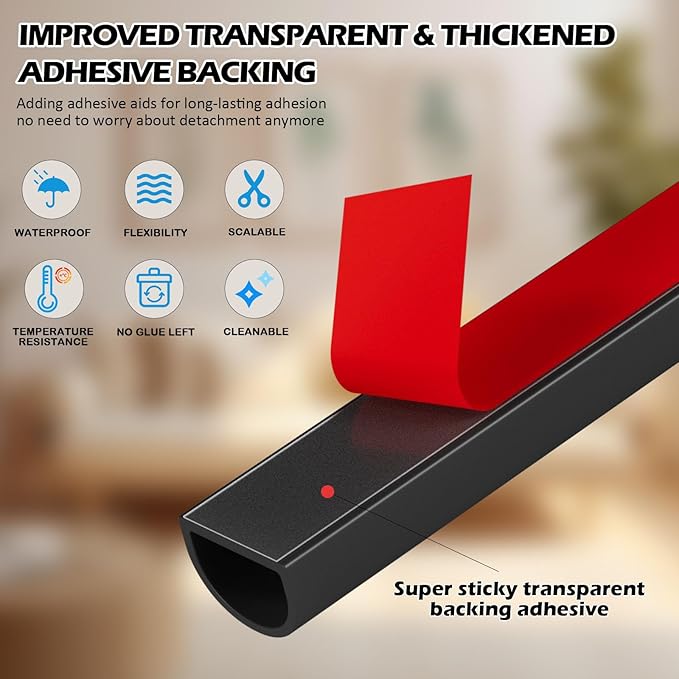 40FT Weather Stripping Door Seal - Self Adhesive Weather Insulation Strip Weatherstripping Silicone D Shaped Seal Strip Door Frame Gap Filler/Window Soundproofing