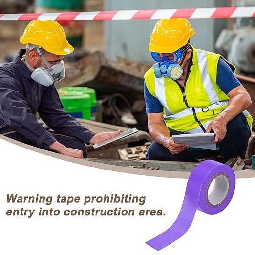 MECCANIXITY Flagging Tape,12 Pcs Non-Adhesive Plastic Neon Survey Marking Tape 1 Inch x 98 Feet for Tree Hunting Boundaries Hazardous Areas Marking Ribbon Purple