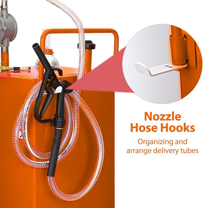 Upgraded 35 Gallon Fuel Caddy, Manual Hand Pump & Easy-Roll Wheels, Heavy-Duty UV-Resistant Steel Tank for Gas & Diesel, Portable Fuel Storage for Tractors, Mowers, Boats