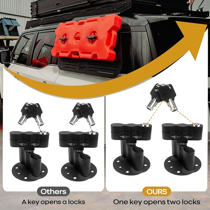 Upgraded RX-LOX-PM Pack Mount with Keys Locking Fit for Rotopax Mounting Kit Compatible with Gasoline Pack & Water Pack Fuelpax Standard Pack, Black
