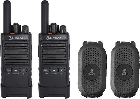Cobra Business Radio Bundle – 4 Professional Walkie Talkies (2 PX280, 2 PX650) - Compact Long-Range Two-Way Radios, Dock Chargers, IP54 Durable, Rechargeable