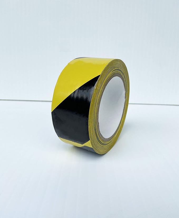 PVC Vinyl Tape- 6 mil, (2”, 36 yd) Matte Surface, Floor Marking Stripe Colored Tape by Graphical Warehouse- 5S Safety and Security Tape, Visual Communication Tool (24, Black/Yellow)