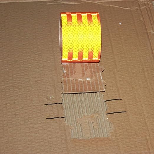 Non Fading Reflective Tape Orange Outdoor Waterproof 3 inch Wide, High Visibility Safety Warning Reflector Sticker Strips (11 feet)