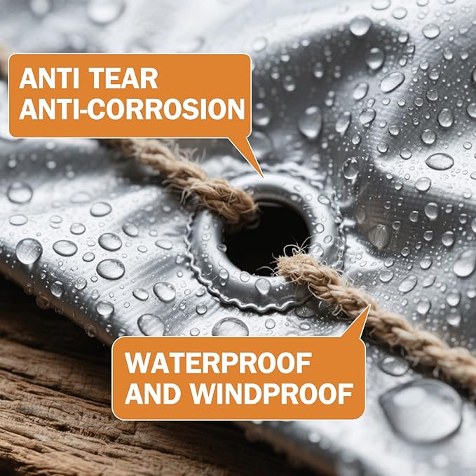 16x20 FT Tarps Heavy Duty Waterproof,12 Mil Large Tarps with Grommets and Reinforced Edges, UV Resistant, Tear&Fade Resistant, Heavy Duty Covers for Outdoors Patio Camping, 16 * 20 FT