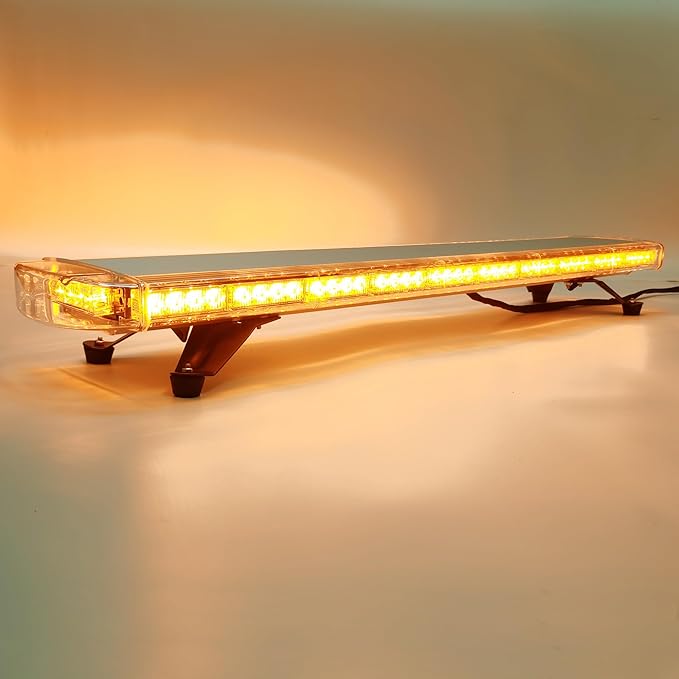 CFLMYYXGS Silver Case 26 Strobe Patterns Emergency Warning Light bar Flashing Vehicles Security Law Snowplow Tow Trucks Crane Construction Cars Wreckers Beacon Light (88 LED-Amber)