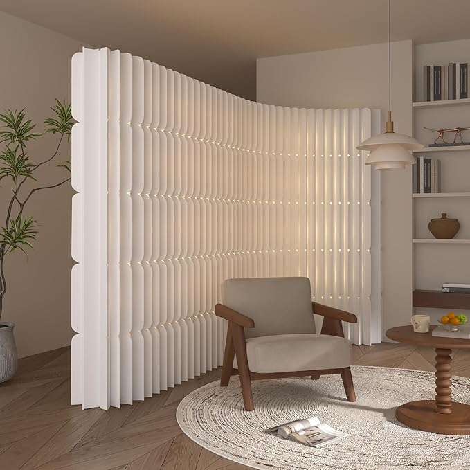 Foldable Room Divider Privacy Screens Movable Temporary Wall Space Partition, 5.91~7.87 FT Tall, 6.56~16.4 FT Width, Choice of Various Sizes and Styles