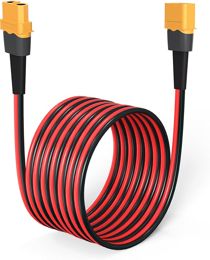 10AWG 100FT XT60 Extension Cable 2 6 10 20 35 50 75 100FT XT60 Female to Male Connector for RC Battery Portable Power Station Solar Panel(100FT)