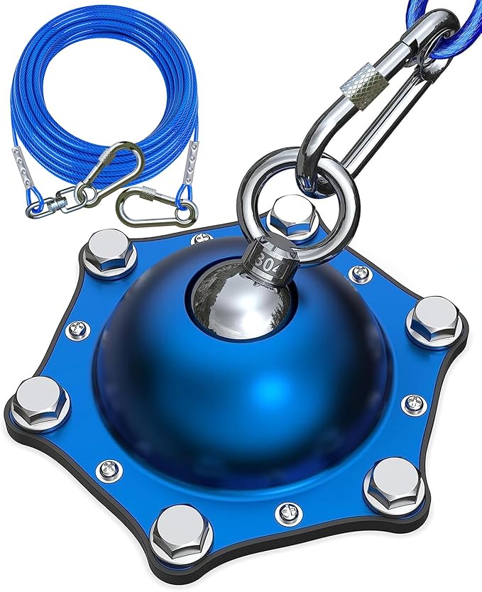 Dog Tie Out Stake and 20 FT Cable,Dog Tie Out Cable Design 360° Swivel Clips and Clasp,Ultra Durable and Lightweight.for Large Dogs UP to 150 LBS,for Yard Garden Park Camping Outside