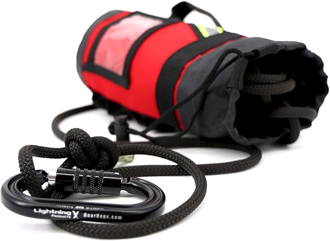 Lightning X Fire Rescue Personal Escape Rope Bag Bail Out Kit w/ 40' x 8mm Rope & Carabiner NFPA