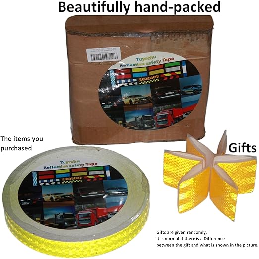 Fluorescent Yellow Reflective Tape Outdoor Waterproof 1 inch, High Visibility Hazard Conspicuity Safety Industrial Marking Tape (166 feet)