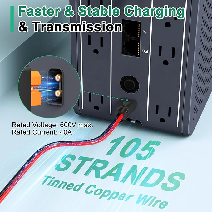 Hiutgowt12AWG XT60i Solar Cable 30FT, Solar to XT60i Cable 3 10 15 20 25 40 50FT, Solar Panel Connector to XT60i Adapter Cable, XT60i Solar Charging Cable for Portable Power Station - 30Ft