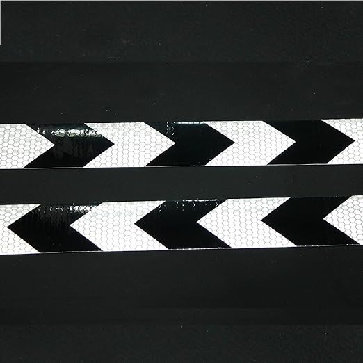 Black and White Reflector Tape 1 Inch x 68 Feet, Warning Conspicuity Reflector, Night Safety Sticker for Car Trailer