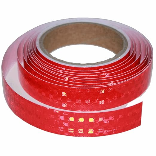 Red Reflective Tape Outdoor Waterproof 1 inch, High Visibility Warning Industrial Marking Tape, Safety Stickers (15 feet)