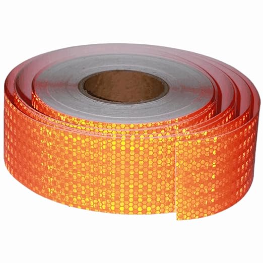 Industrial Reflective Tape Orange Outdoor Waterproof 3 inch Wide, High Visibility Safety Warning Reflector Sticker Strips (168 feet)
