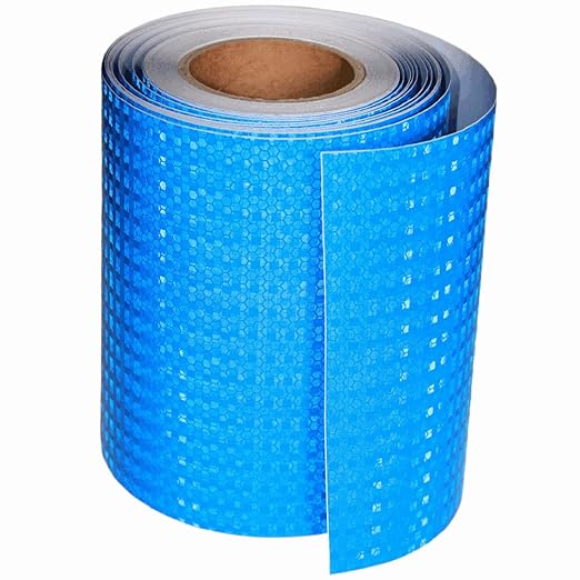 Industrial Reflective Tape Blue 8 inch Wide, Outdoor Waterproof High Visibility Safety Warning Reflector Sticker Strips (68 feet)