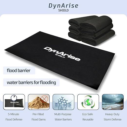 Water barriers Activate resuable Flood Water Barrier for Home Doors Water Barrier Water Dam Water barriers for Flooding 27.56 x 15 x 3.94 inches 6-Pack