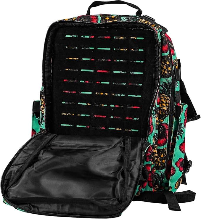 Combat Iron 25L Military Tactical Backpack for Men & Women, Molle Daypack Bug Out Bag, Hiking, Camping, Travel Rucksack with Bottle Holder, Teal Pineapple Express