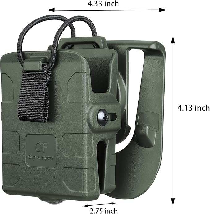 Paddle Holster for Motorola APX/XTS/HT, Kenwood TK/Hytera PD Series Radios – Radio Holder with Index Finger Release, Adjustable Cant, Right Handed, OWB Carry, Green