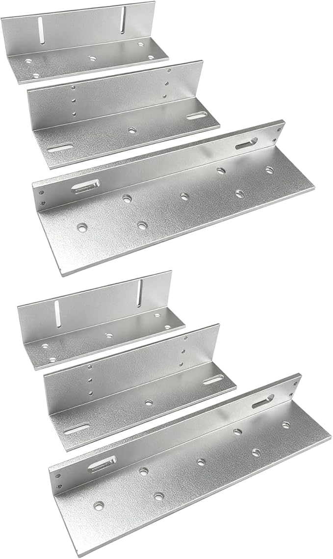 Double Door Electromagnetic Lock with Z and L Bracket 350KG 800LBS Holding Force 5-Wire with Signal Feedback Double Door Magnetic Lock 12V DC Fail Safe NC Mode for Access Control System