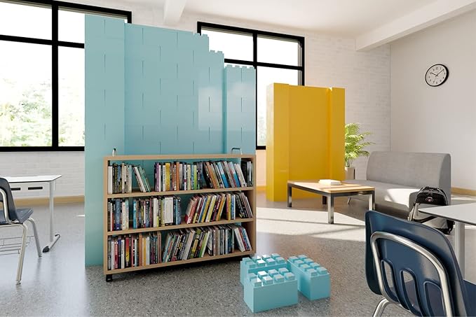EverBlock 8' x 6' Wall Kit | Modular Building Blocks | Wall System for Building, Display & Structures | Room Divider & Partition | Easy to Connect & Reuse | Indoor & Outdoor Use | Light Gray