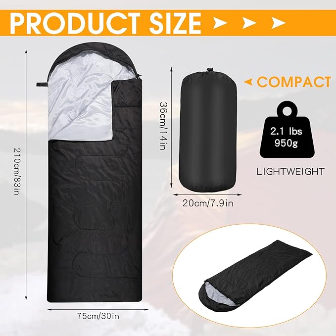 Macarrie 48 Pcs Winter Sleeping Bags Bulk for Adults Homeless 4 Season Warm Cold Weather Sleeping Bags with Compression Sack Lightweight Portable Waterproof for Donation Hiking Outdoor
