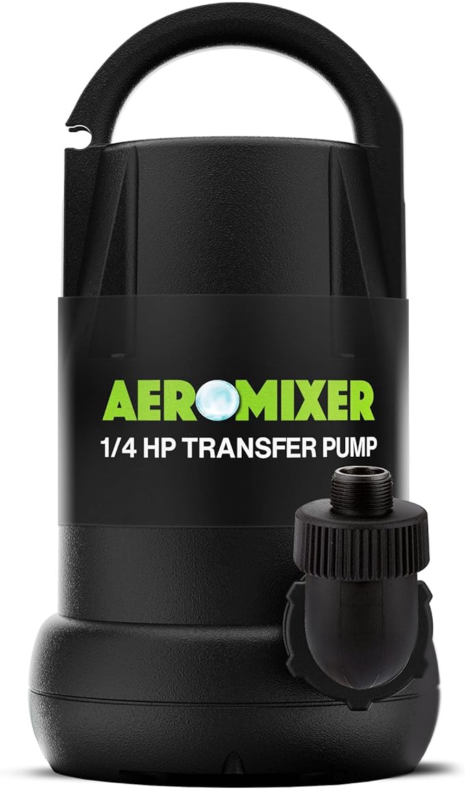 Aeromixer 1/4 HP Transfer Pump - Submersible Water Pumps, Sump Pump for Pool Draining, Portable Electric Garden Utility Pumps 2240 GPH, Heavy Duty Outdoor Water Flow System for Farming and Gardening