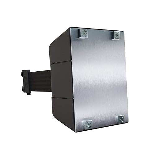 Crowd Control Warehouse - CCW Series WMB-220 Magnetic Wall Mount Retractable Belt Barrier -15 Foot Black Belt and Black ABS Case, Crowd Control Barriers