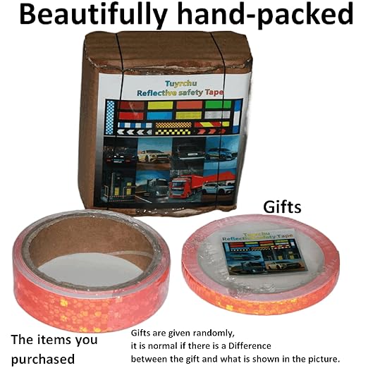Orange Reflective Tape Outdoor Waterproof 1 inch, High Visibility Industrial Marking Tape, Safety Adhesive Stickers(15.5 feet)