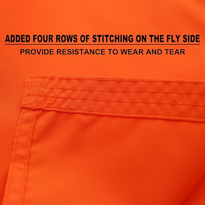 2Pack Orange Safety Flag 12x18 Inch -Longest Lasting Nylon 210D | Four Rows Stitching Fly Ends | Attention Safety Flags Decoration Gift Boat UTV ATV Car Bike Yacht Warning Banner