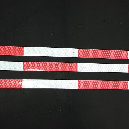 Dot-C2 Reflective Tape 1 inch X 74 FT X 10 Rolls, Red White Safety Reflector Tape for Trucks, High Intensity Grade, Conspicuity Tape