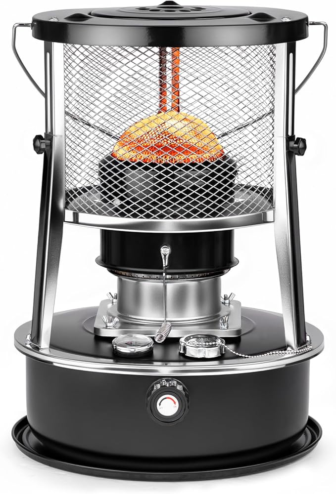 10,000 BTU Kerosene Heater, Kerosene Heaters for Indoor Use, Non Electric Portable 2 in 1 Stove & Heater for Camping, Garage, Home, and Emergency Use