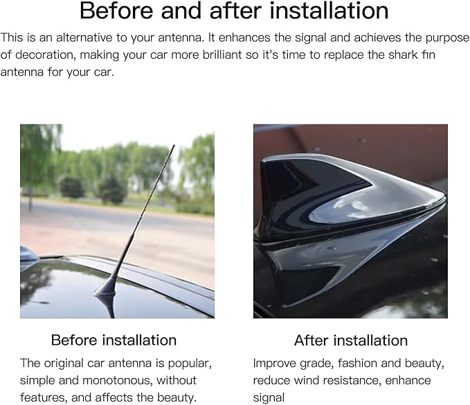 for Preferred Sedan 4-Door Ultimate Hatchback4-Door Ultimate Sedan 4-Door Radio Aerial Signal Antenna FM/AM H Fit for Hyundai Kia Roof Shark Fin Vortex Black
