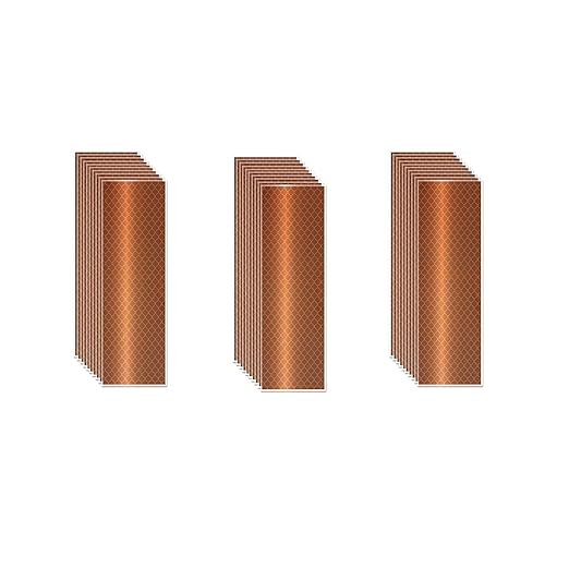Brown Reflective Stickers 2 inch X 6 inch, Outdoor Waterproof High Visibility Warning Safety Adhesive Reflector Tape (30 Pcs)