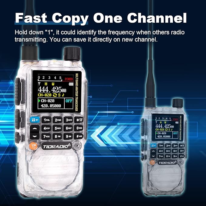 TIDRADIO TD-H3 Ham Radio Type C & Wireless Programming(4PCS Batteries)，8-Band Long Range Walkie Talkies Rechargeable Handheld Portable Full-Featured 2 Way Radios- Crystal, Full Kit