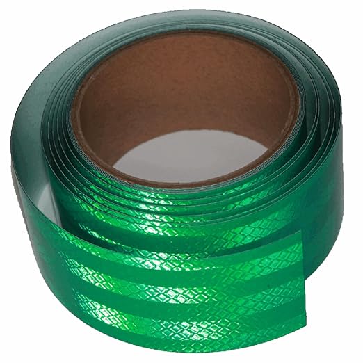 Green Non Fading Reflective Tape Outdoor Waterproof 2 inch Wide for Truck, High Visibility Safety Adhesive Stickers Strips (10 feet)