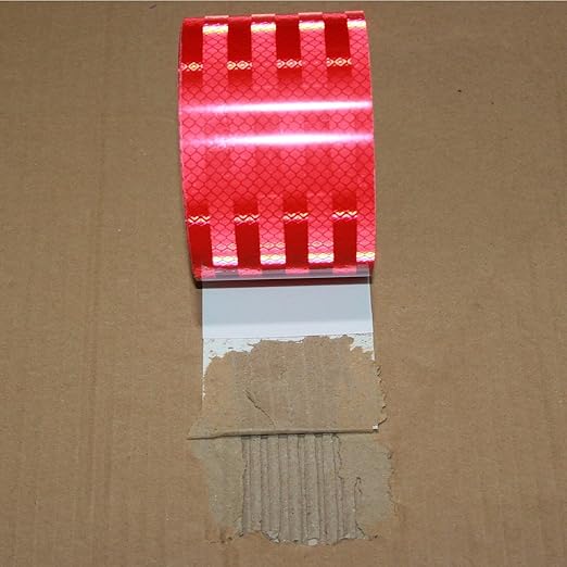 Non Fading Red Reflective Tape Outdoor Waterproof 4 inch, High Visibility Warning Industrial Marking Tape, Safety Stickers (68 feet)