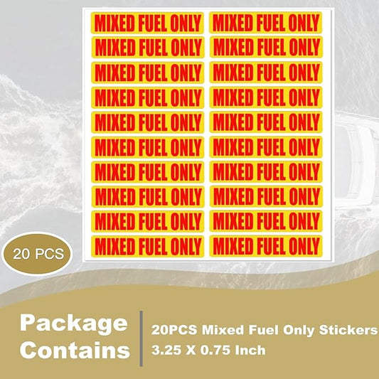 20PCS Mixed Fuel Only Stickers for Oil Gas Can Sign Truck Boat Decals Car Labels 3.25 X 0.75 Inch