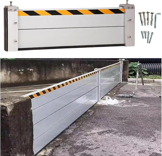 Reusable Aluminum Flood Barriers/Gates for Home Doors, 3/4/5/6/7/8/9/10/11/12/13/14/15/16/17/18ft Long Flood Prevention Barrier Water Stopper Shield for Outside/Indoor/Garage Door(H 1.3ft(4