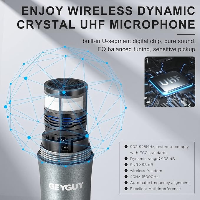 GTSK12-2 Portable Bluetooth PA Speaker System with TWS, Wireless Karaoke Machine for Adults with 12” Subwoofer, Dual UHF Mics, Rechargeable Outdoor Speaker w/USB-C, SD, FM, AUX – for Parties & Events