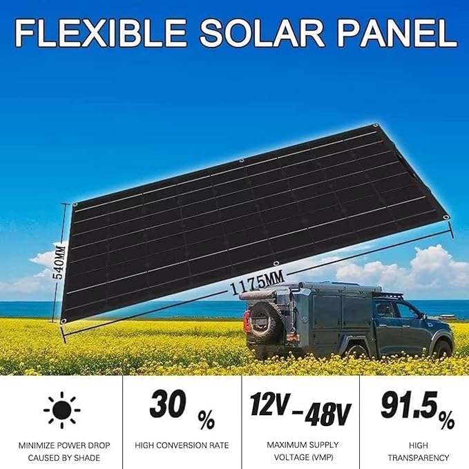 1200 Watt Flexible Solar Panel for RV, 2 × 600 Watt 12 Volt Solar Power Panel Kit with 40A Solar Charge Controller Monocrystalline Solar Panels for Camping Off Grid Car Battery Charging Boat