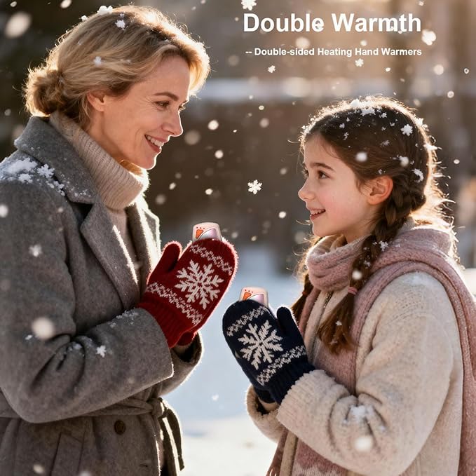 Hand Warmers Rechargeable 2 Packs, Double Sided Heating with AI Charging Case, 14000mAh Electric Hand Warmer Ultra Long Battery Life, Portable Heater Gifts for Christmas,Camping,Hunting