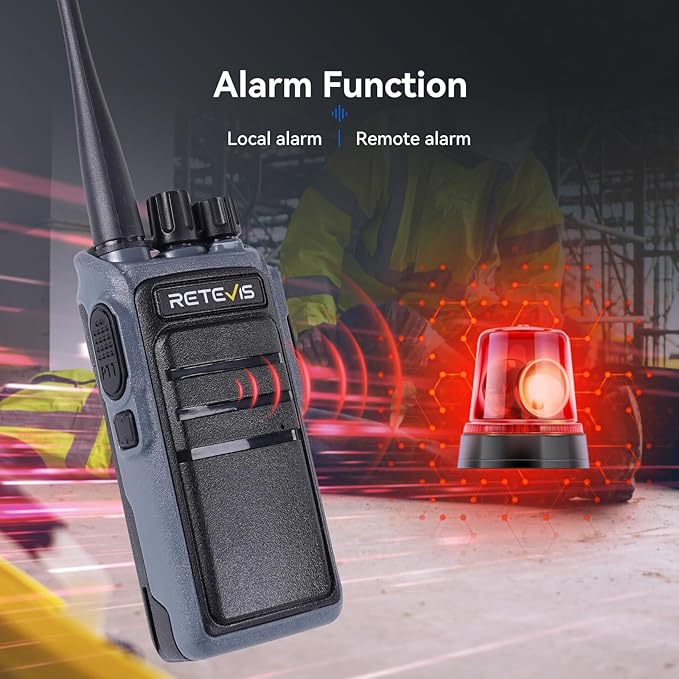 Retevis MateTalk C4 Handsfree Walkie Talkies with Mic,Smart Voice Control, Voice Activated, 2500mAh,USB-C,GMRS Repeater Capable,Professional Two Way Radio for Security Construciton Farm(4 Pack)