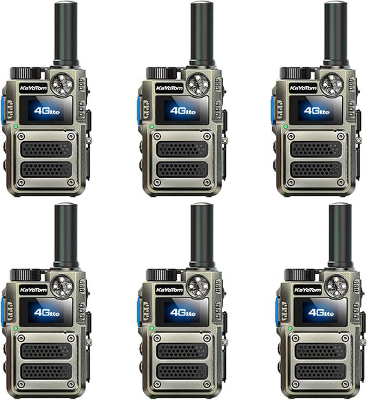 [Lifetime Free] Unlimited Range Walkie Talkies 4G LTE Long Range Two-Way Radios with Nationwide & Global Range,Multi-Function Light & SOS Alert Poc Radios for Wilderness Hiking,Truck Fleet (6 Pack)
