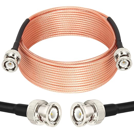 XRDS -RF BNC Cables 20FT, 50 Ohm BNC Male Cable RG316 Antenna Cable for Antenna Scanners Handheld Ham Radios etc.
