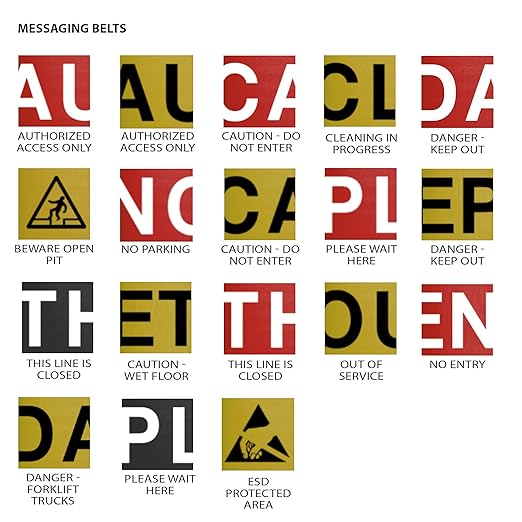 Crowd Control Warehouse - CCW Series WMB-220 Magnetic Wall Mount Retractable Belt Barrier - 15 Foot, Red with"Danger - Keep Out" White Letters Belt with Yellow ABS Case