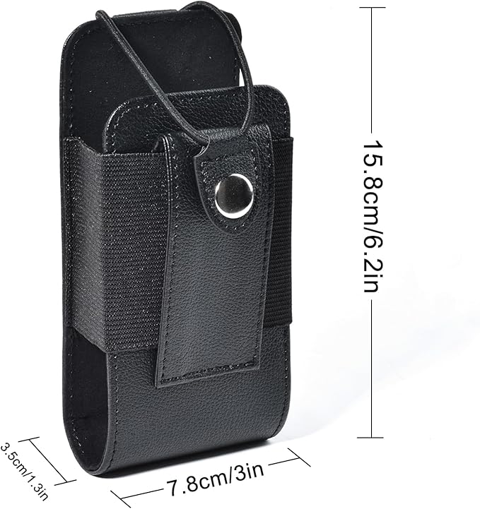 Universal Duty Belt Radio Holster Leather Walkie Talkie Pouch for Motorola Baofeng Midland Handheld Two Way Radio